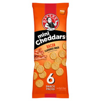 Bakers Mini Chedars Bacon 6 snack Pack