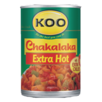 Koo  Chakalaka Extra Hot 410g PAST "BB"