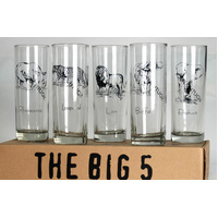 Gift Africa's Big Five Tall glass set Clear ( LIMITED STOCK)